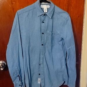 Denim stain button down